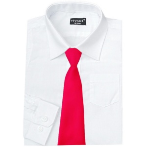 Boys White Formal Shirt & Hot Pink Tie